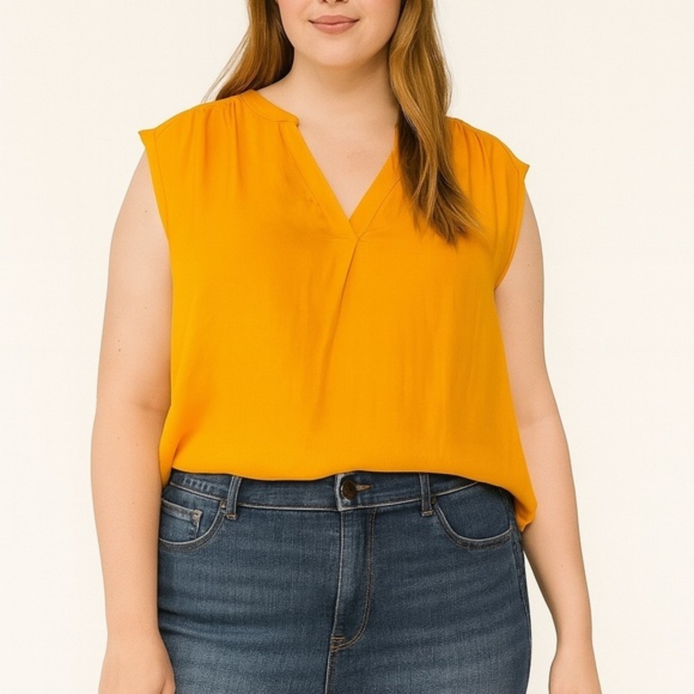 Rachel Roy Yellow V-Neck Women's Top